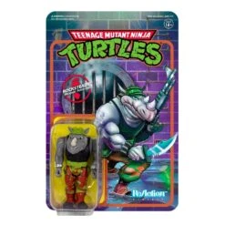 Rocksteady Teenage Mutant Ninja Turtles ReAction Action Figure 10 Cm