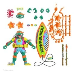 SUPER7 Sewer Surfer Mike Teenage Mutant Ninja Turtles Ultimates Action Figure 18 Cm